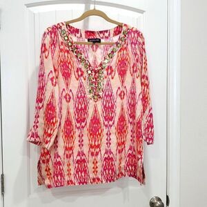 Jones New York Womans 100% Linen Tunic, Large